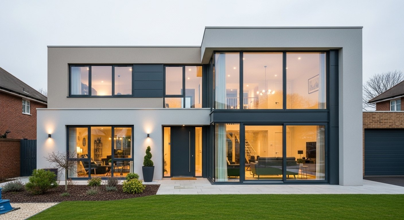 Conservatory with full height glazing